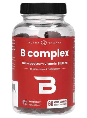 NutraChamps,B Complex, Raspberry, 60 Vegan Gummies