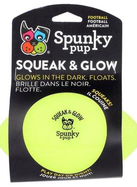 Spunky Pup,Squeak &amp; Glow Football, 1 Count