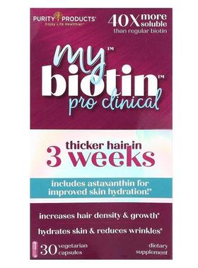 Purity Products,My Biotin, Pro Clinical, 30 Vegetarian Capsu
