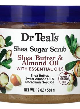 Dr. Teals,乳木果糖磨砂膏、乳木果油和巴旦木油与精油，19 盎司5