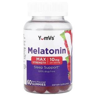 YumVs,Melatonin Gummies, Max Strength, Berry, 60 Gummies