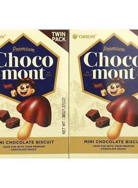 Orion,Premium Choco Mont, Mini Chocolate Biscuit, 2 Packs, 1