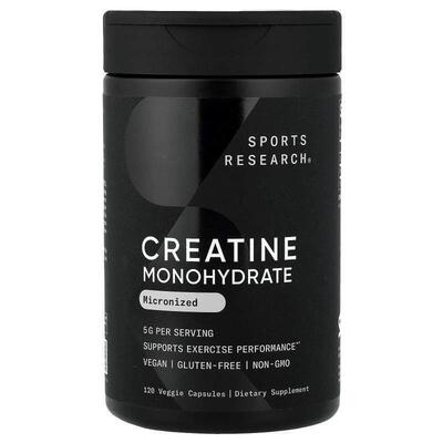 Sports Research,Creatine Monohydrate, Micronized, 120 Veggie