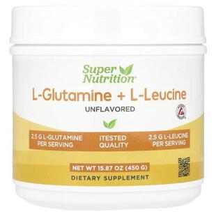 Super Nutrition,L-谷氨酰胺 + L-亮氨酸，原味，15.87 盎司（450