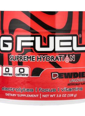GFUEL,Supreme Hydration, PewDiePie® Lingonberry, 3.8 oz (108