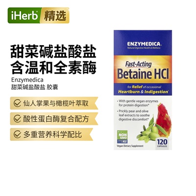 Enzymedica盐酸甜菜碱胶囊肠道