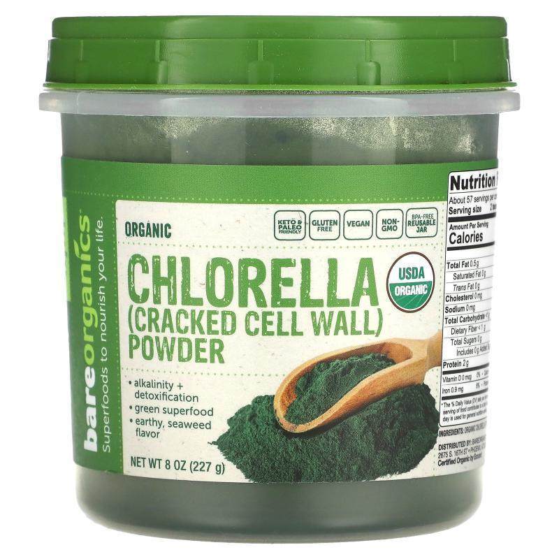 BareOrganics,Organic Chlorella Powder, 8 oz (227 g)