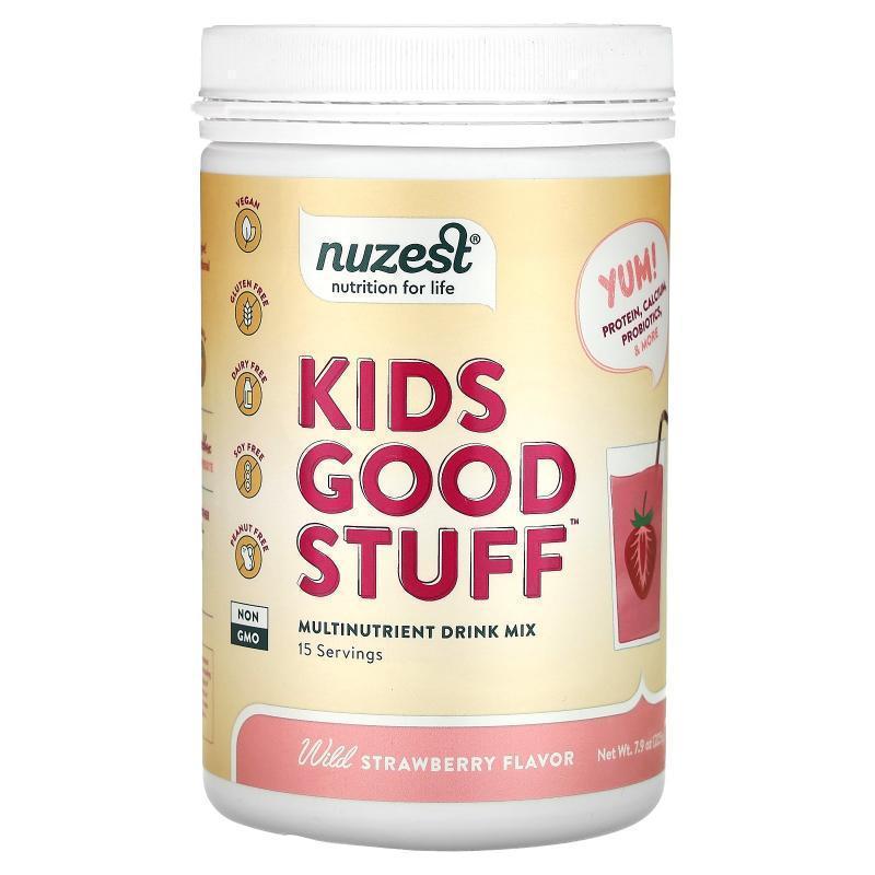 Nuzest,Kids Good Stuff，多营养混合饮品，野草莓味