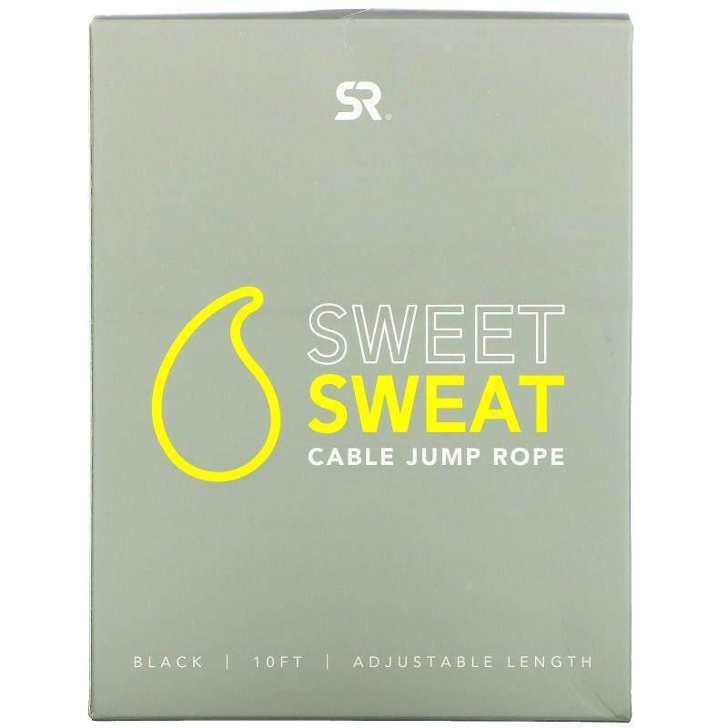 Sports Research,Sweet Sweat Cable 跳绳,黑色,10 英尺,1 根