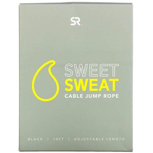 Sports Research,Sweet Sweat Cable 跳绳，黑色，10 英尺，1 根