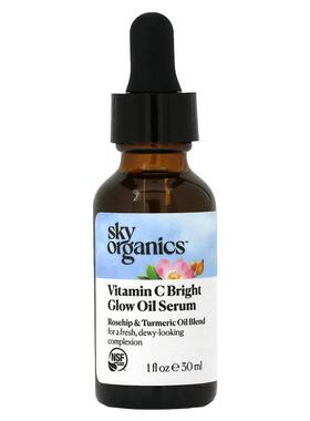 Sky Organics,Vitamin C Bright Glow Oil Serum, Rosehip &a