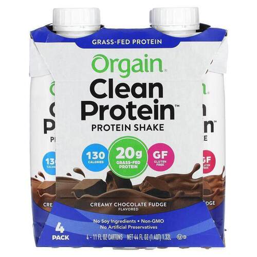 Orgain,全蛋白质奶昔，奶油巧克力软糖，4 包，每包 11 液量盎司3