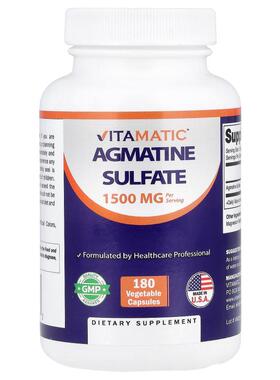 Vitamatic,Agmatine Sulfate, 180 Vegetable Capsules (500 mg p