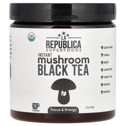 LA Republica,Instant Mushroom Black Tea, 2.5 oz (70 g)
