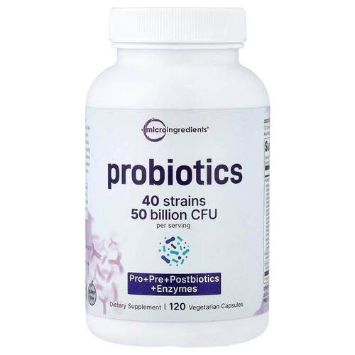 Micro Ingredients,Probiotics, 120 Vegetarian Capsules