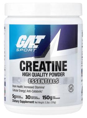GAT,Sport, Essentials, Creatine Powder, Unflavored, 5.3 oz (