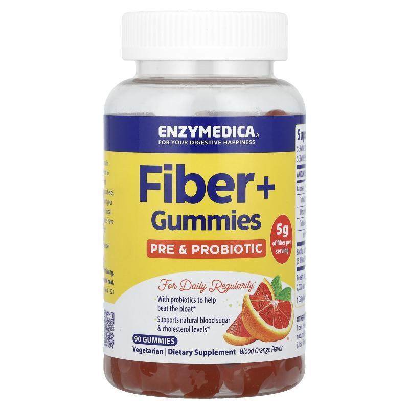 Enzymedica,Fiber+ Gummies, Pre &amp; Probiotic, Blood Or