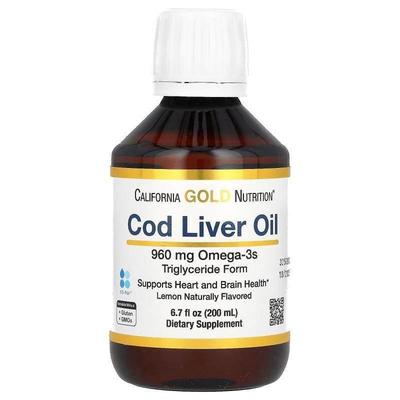 California Gold Nutrition,挪威液体鳕鱼肝油，天然柠檬味，6.7