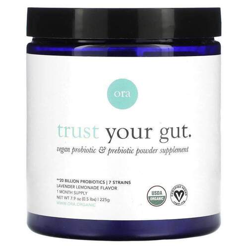 Ora,Trust Your Gut，全素益生菌与益生元粉补充剂，有机苹果和树