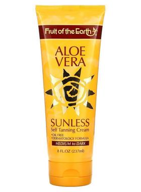 闪露,Aloe Vera Sunless Self Tanning Cream, Deep Dark, 8 fl o