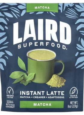 Laird Superfood,Instant Latte, Matcha + Cramer + Adaptogens,