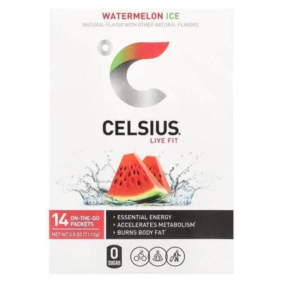Celsius,Live Fit，西瓜冰，14 包，每包 0.18 盎司（5.08 克）