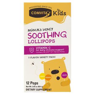 Comvita,Kids, Manuka Honey Soothing Lollipops, Ages 3 and Up