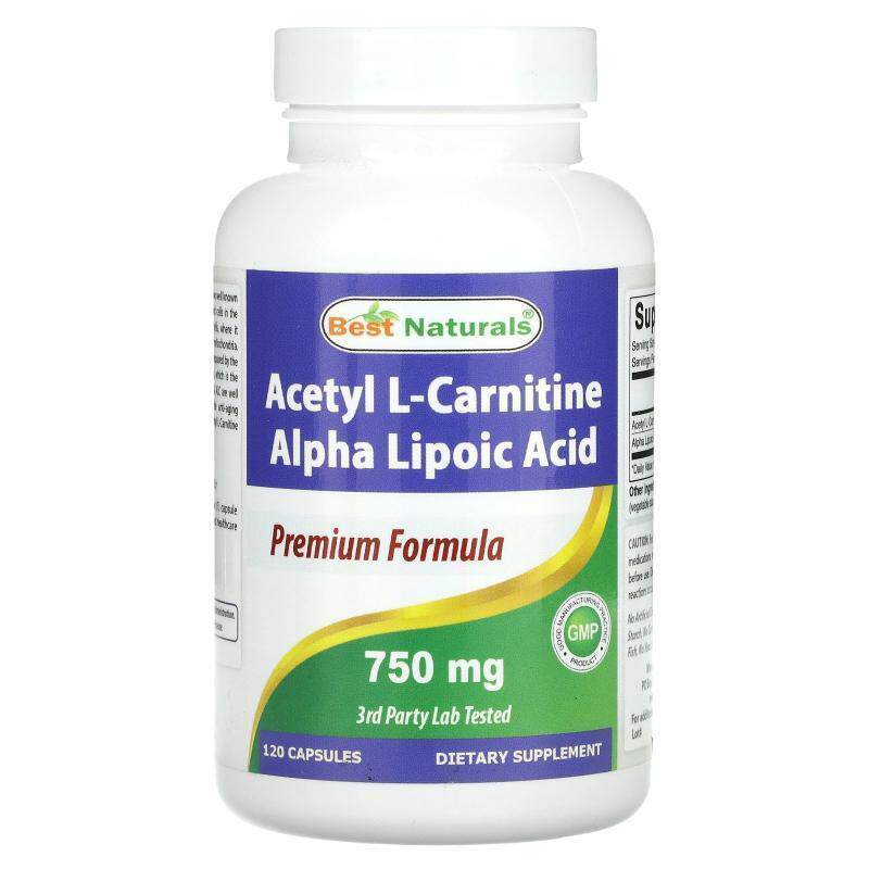 Best Naturals,Acetyl L-Carnitine Alpha Lipoic Acid, 750 mg