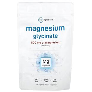 Micro Ingredients,Magnesium Glycinate, 500 mg, 240 Capsules