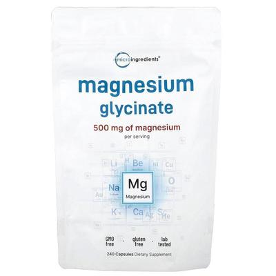 Micro Ingredients,Magnesium Glycinate, 500 mg, 240 Capsules