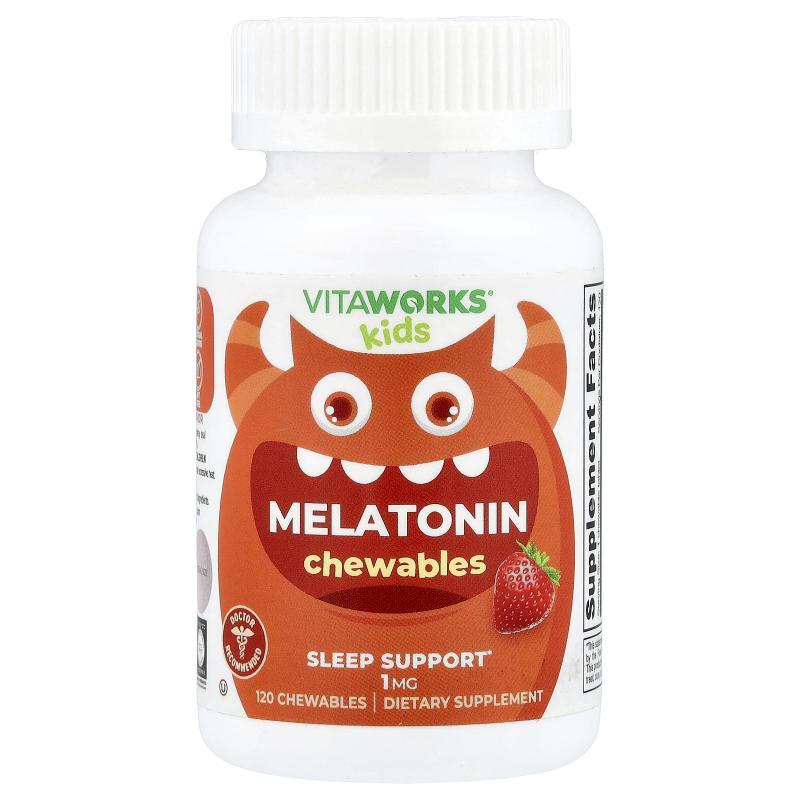 VitaWorks,Kids, Melatonin, Berry, 120 Chewables