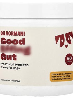 Oh Norman,Good Gut, Pre, Post, & Probiotic Chews for Dogs, 9