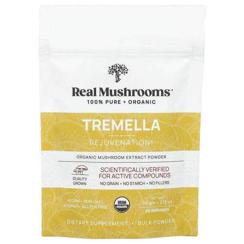 Real Mushrooms,Tremella，有机蘑菇浸膏粉日常营养补充