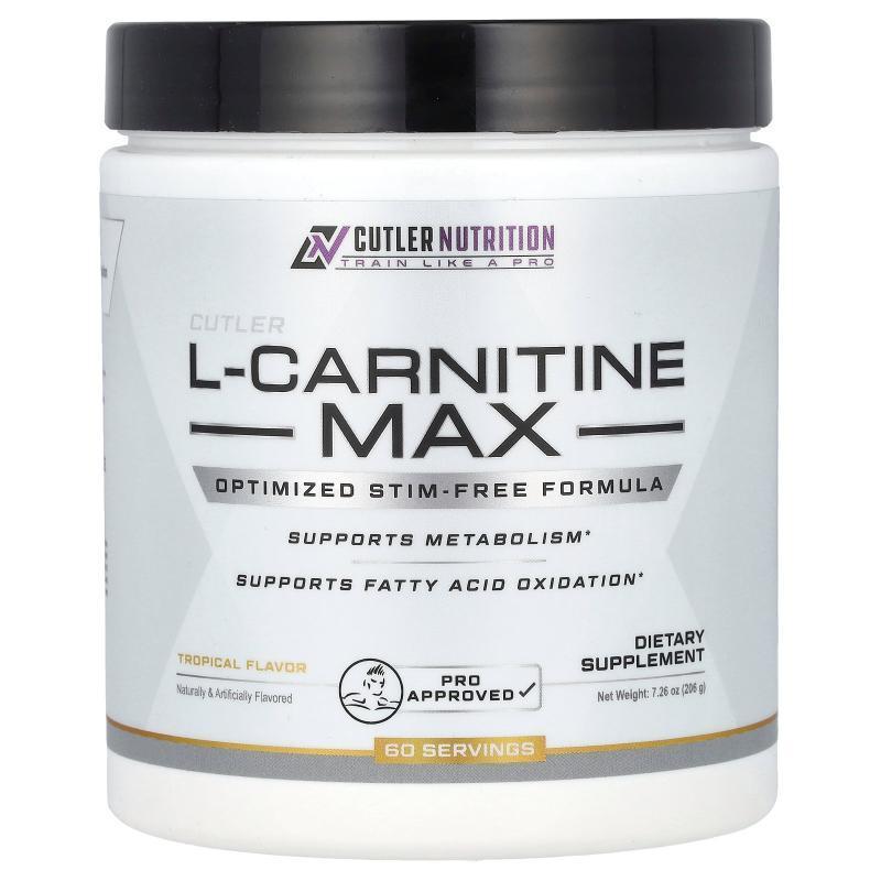 Cutler Nutrition,L-Carnitine Max, Tropical Flavor, 7.26 oz (