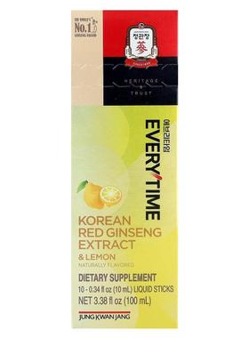 正官庄,Korean Red Ginseng Extract, Everytime, Lemon, 10 Liqu