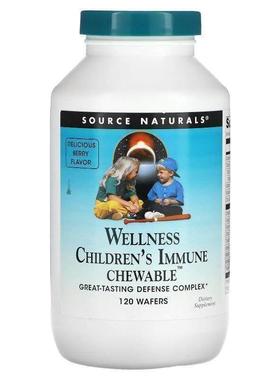 源美,Wellness Children's 机体抵抗咀嚼片，浆果，120 片
