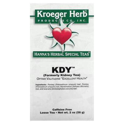 Kroeger Herb Co,Hanna's Herbal Special Teas, KDY, Caffeine F