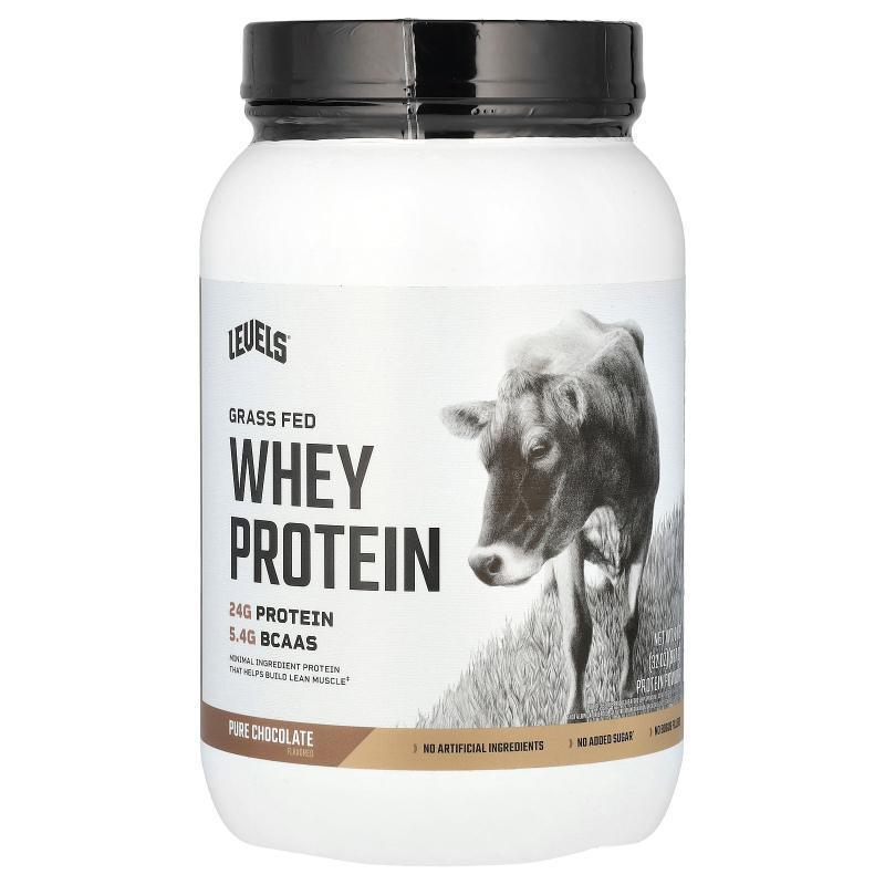 Levels,Grass Fed Whey Protein Powder, Pure Chocolate , 2 lb