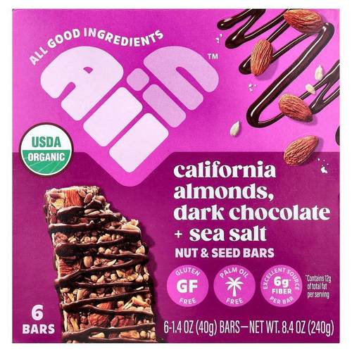 All In Food PBC,Dark Chocolate + Sea Salt, 6 Bars