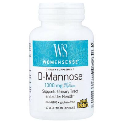 Natural Factors,Womensense®, D-Mannose, 60 Vegetarian Capsul