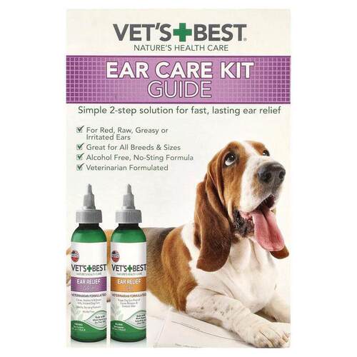 Vets Best,Ear Care Kit, For Dogs, 2 Bottles, 4 fl oz (118 ml
