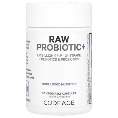 Codeage,Raw Probiotic+, 100 Billion CFU, 30 Vegetable Capsul