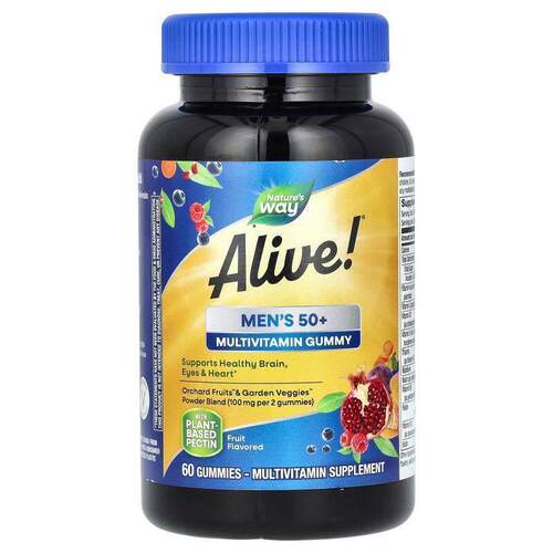 然萃维,Alive! 50 岁以上男性高级软糖，完整多维生素，橙子、葡7