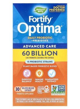 然萃维,Fortify Optima，日常益生菌 + 益生元，高级护理，600 亿