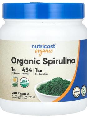 Nutricost,Organic Spirulina, Unflavored, 16.2 oz (454 g)