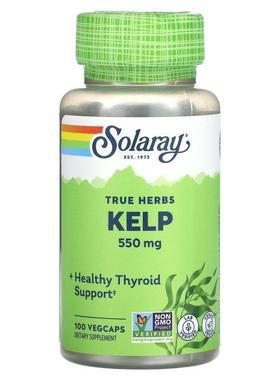 Solaray,True Herbs, Kelp, 550 mg, 100 Vegcaps