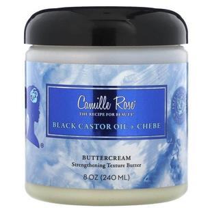 Camille Rose,Black Castor Oil + Chebe, Butter Cream, 8 oz (2
