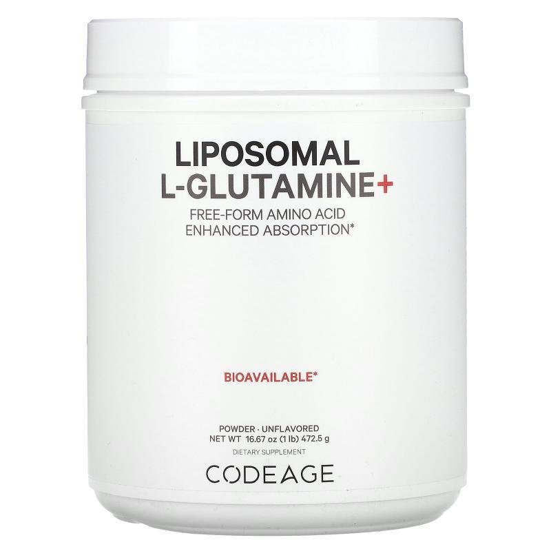 Codeage,脂质体 L-谷氨酰胺+ 粉，游离氨基酸，加强吸收，原味，1