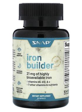 Snap Supplements,Iron Builder, 60 Capsules