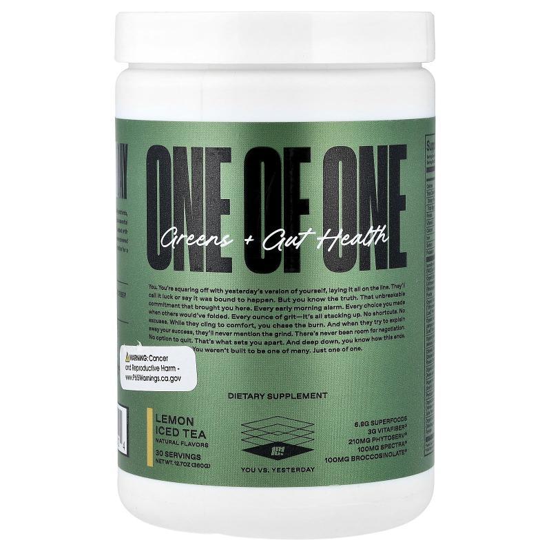 One Of One,Greens + Gut Health, Lemon Iced Tea, 12.7 oz (360